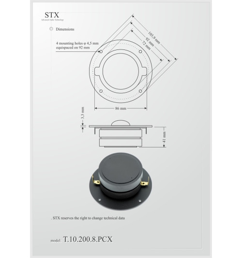 Głośnik wysokotonowy STX T.10.200.8.PCX