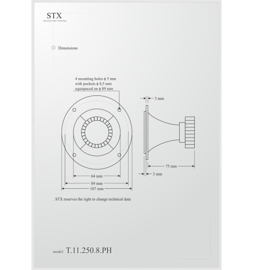 Głośnik wysokotonowy STX T.11.250.8.PH