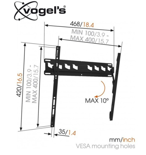 Uchwyt uchylny ścienny Vogels MA3010