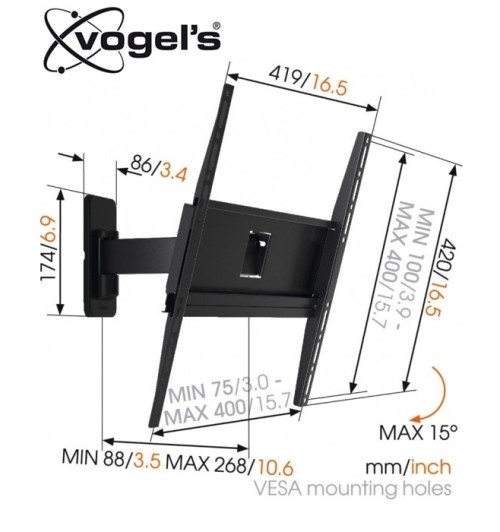 Uchwyt uchylny ścienny Vogels MA3030