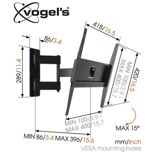 Uchwyt uchylny ścienny Vogels MA3040