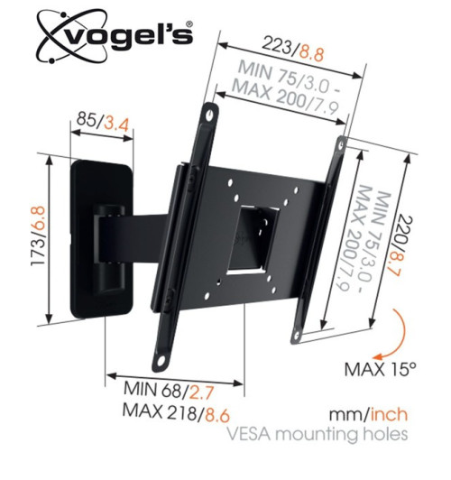 Uchwyt uchylny ścienny Vogels MA2030
