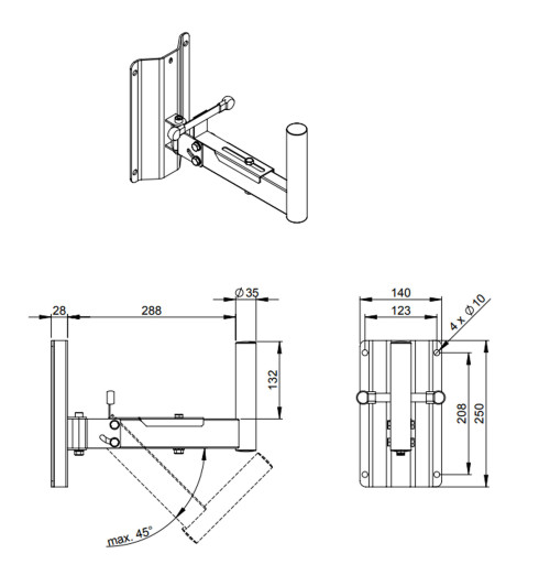 NEXT Audiocom SMBS 5 - uchwyt ścienny na głośnik