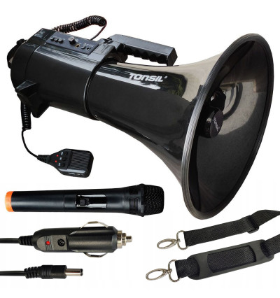 Tonsil TE 35/20 + 2 mikrofony, nagrywanie, MP3, USB - Megafon bezprzewodowy - Czarny