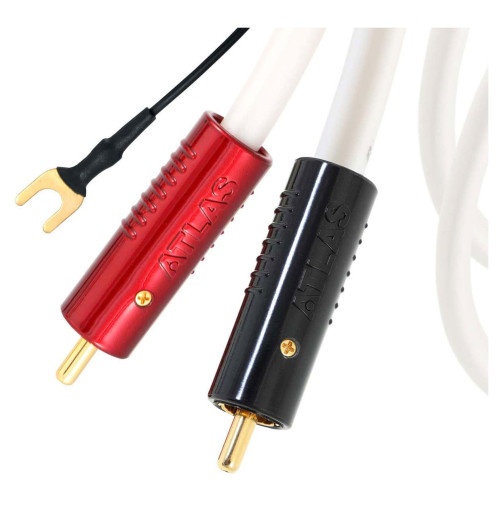 Kabel 2xRCA Phono do gramofonu  z żyłą uziemiającą Atlas Element Achromatic (TT) Turntable 0.5m | AVstore.pl