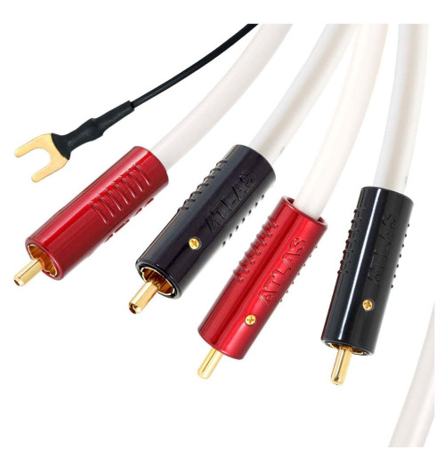 Kabel 2xRCA Phono do gramofonu  z żyłą uziemiającą Atlas Element Achromatic (TT) Turntable 0.5m | AVstore.pl
