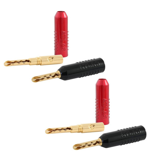 Wtyki bananowe zakręcane Atlas Z-plug Achromatic Fit 4 sztuki | AVstore.pl