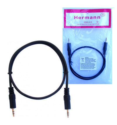 Kabel mini Jack 3.5mm pozłacane wtyki 0.6m