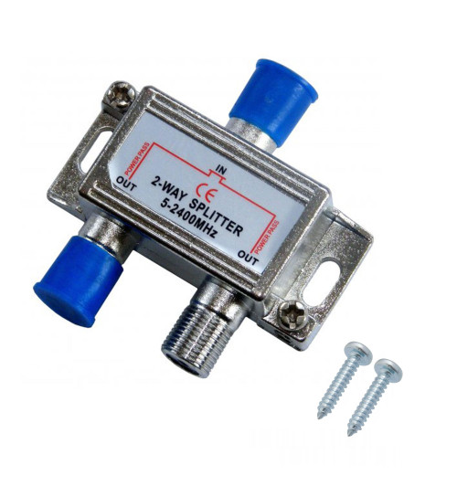 Splitter x2 odlewany power pass MINI 5-2400 Mhz