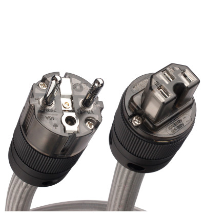 TAGA Harmony STPC-TS Silver Line - Kabel przewód zasilający Schuko-IEC C13 1m