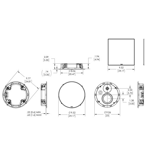 Klipsch SLM-5400-C - Głośnik instalacyjny sufitowy
