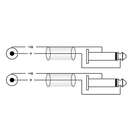 Kabel audio Jack 6,3mm stereo - 2x 6,3 mm mono 1m Roxtone RACC150L1| AVstore.pl