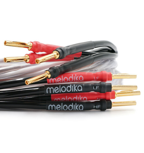 Melodika BSBA225xx Brown Sugar - Komplet konfekcjonowanych kabli głośnikowych z Solid Grip bi-amp OFC 6N