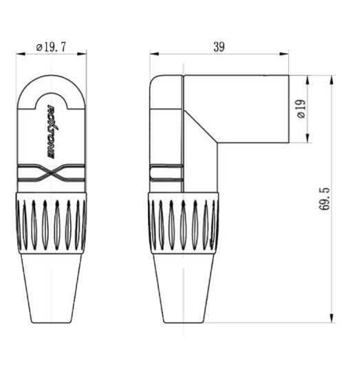 Roxtone RX3RMP-NT - gniazdo kątowe typu XLR