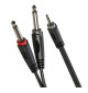 Kabel audio mini Jack 3,5 mm stereo 2x 6,3 mm mono 1 m Roxtone SAYC130L1 | AVstore.pl