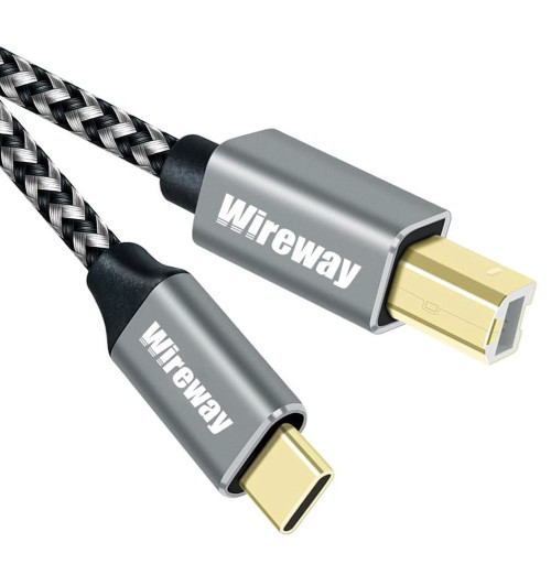 Kabel USB-B do USB-C z oplotem - WireWay WW332101 - 1m