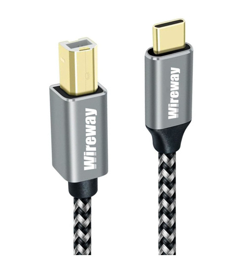 Kabel USB-B do USB-C z oplotem - WireWay WW332102 - 2m