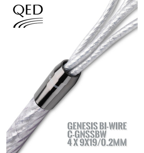 Kabel głośnikowy QED GENESIS BI-WIRE C-GNSSBW 4x9x19/0.2 [1 m.b]