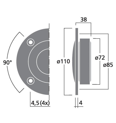 Monacor DT-254 - głośnik wysokotonowy