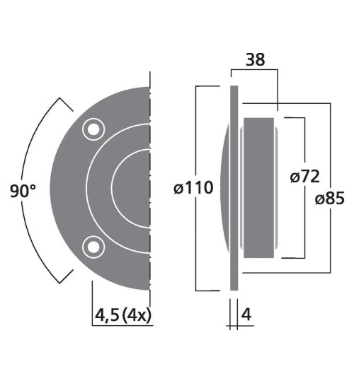 Monacor DT-254 - głośnik wysokotonowy