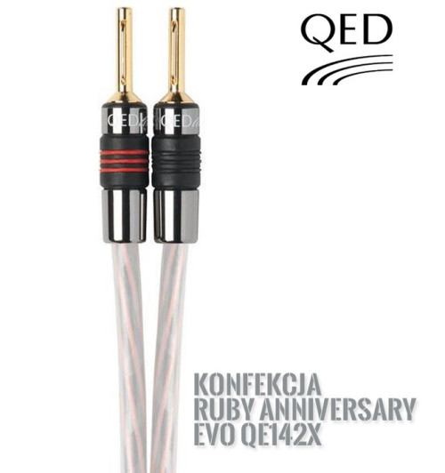 Kabel głośnikowy konfekcja QED RUBY ANNIVERSARY EVO QE1422 - 3m