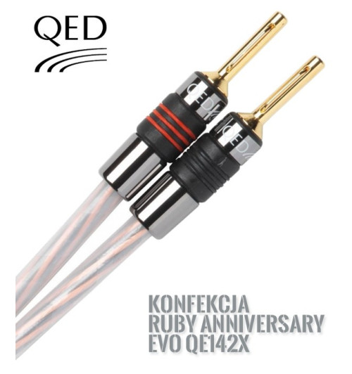 Kabel głośnikowy konfekcja QED RUBY ANNIVERSARY EVO QE1424 - 5m