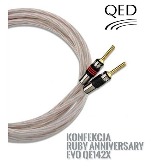 Kabel głośnikowy konfekcja QED RUBY ANNIVERSARY EVO QE1424 - 5m