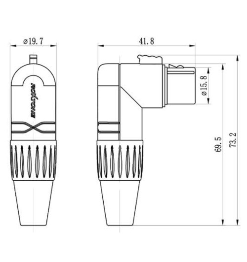 Roxtone RX3RFP-NT - gniazdo kątowe typu XLR żeńskie