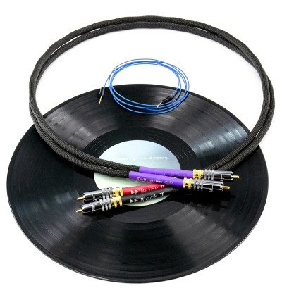 Tellurium Q Black II Turntable RCA - Kabel gramofonowy 2x RCA - 2x RCA z uziemieniem 1,5m