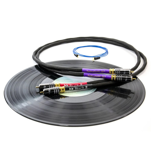 Tellurium Q Black II Turntable RCA - Kabel gramofonowy 2x RCA - 2x RCA z uziemieniem 1,5m