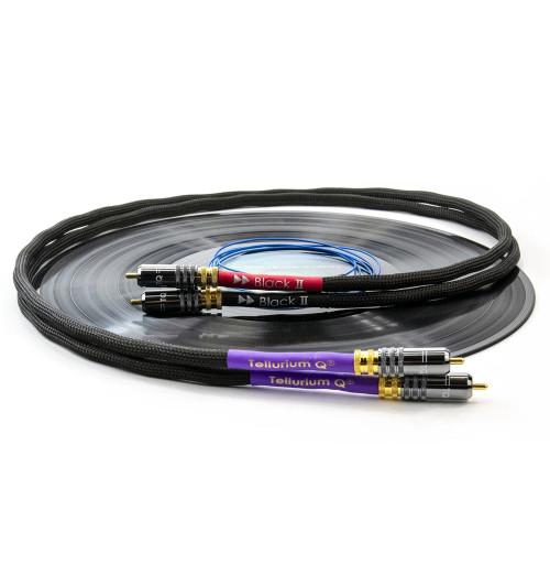 Tellurium Q Black II Turntable RCA - Kabel gramofonowy 2x RCA - 2x RCA z uziemieniem 2m