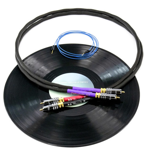 Tellurium Q Black II Turntable RCA - Kabel gramofonowy 2x RCA - 2x RCA z uziemieniem 2,5m