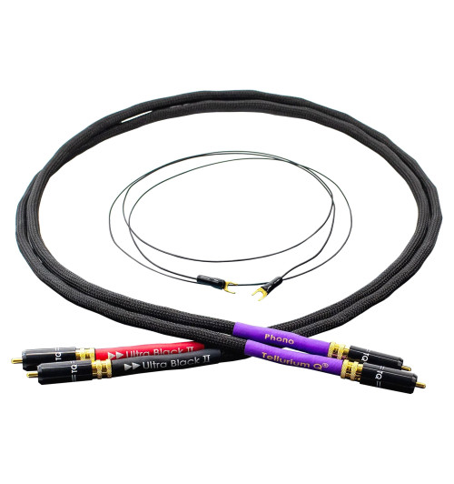 Tellurium Q Ultra Black II Turntable RCA - Kabel gramofonowy 2x RCA - 2x RCA z uziemieniem