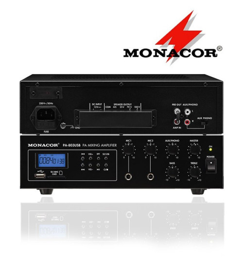 Wzmacniacz miksujący PA MONACOR PA-803USB