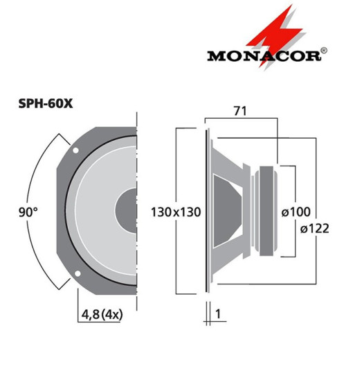 Głośnik szerokopasmowy MONACOR SPH-60X