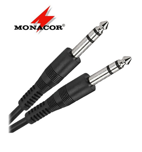 Kabel instrumentalny stereo Jack 6.3 mm Monacor MCC-124/SW - 1.2m