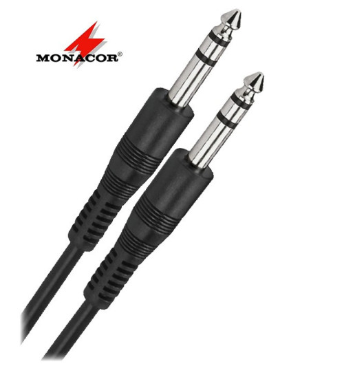 Kabel instrumentalny stereo Jack 6.3 mm Monacor MCC-124/SW - 1.2m
