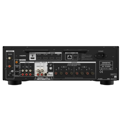 Onkyo TX-8470 - Amplituner sieciowy stereo 2.1 z HDMI, Bluetooth, Wi-Fi