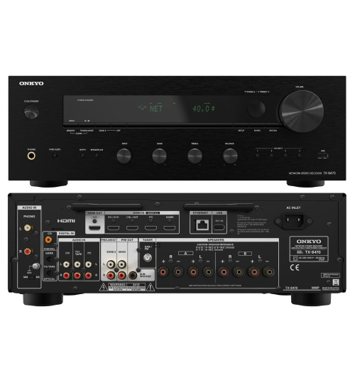 Onkyo TX-8470 - Amplituner sieciowy stereo 2.1 z HDMI, Bluetooth, Wi-Fi