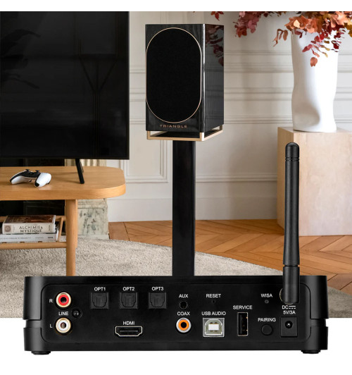 Triangle Capella - Aktywne kolumny podstawkowe z Bluetooth 5.0 aptX, Wi-Fi, WiSA + Stereo HUB