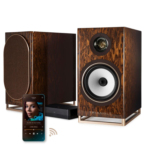Triangle Capella - Aktywne kolumny podstawkowe z Bluetooth 5.0 aptX, Wi-Fi, WiSA + Stereo HUB