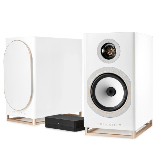 Triangle Capella - Aktywne kolumny podstawkowe z Bluetooth 5.0 aptX, Wi-Fi, WiSA + Stereo HUB