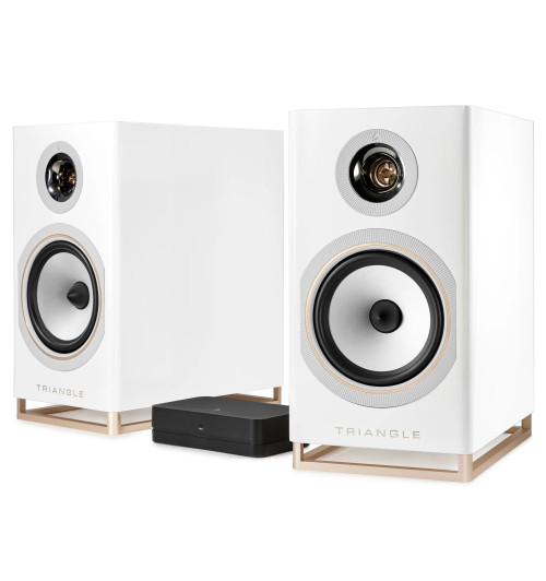 Triangle Capella - Aktywne kolumny podstawkowe z Bluetooth 5.0 aptX, Wi-Fi, WiSA + Stereo HUB
