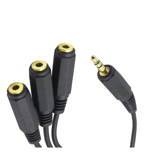 Vitalco JR18 - adapter mini Jack 3.5mm wtyk -3x gniazdo stereo