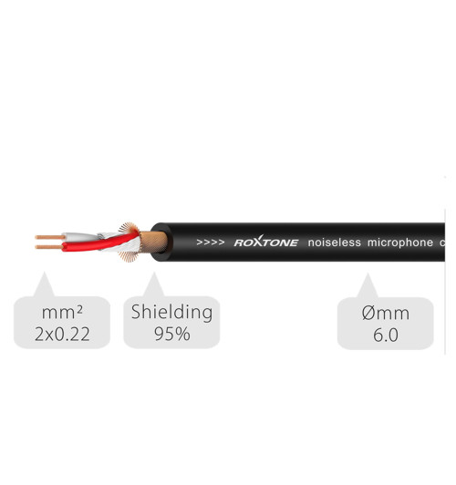 Kabel mikrofonowy wtyk Jack 6,3 mono - gniazdo XLR Roxtone DMXJ250L3 3m | AVstore.pl
