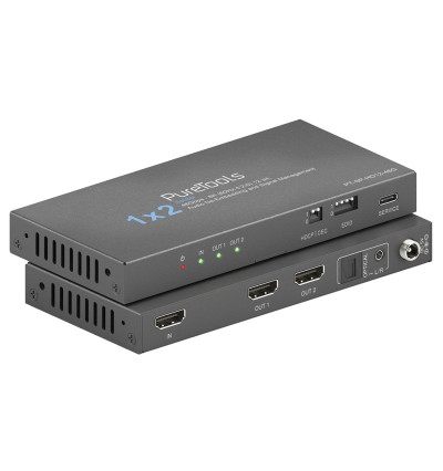 PureLink PureTools PT-SP-HD12-48G - Rozdzielacz / splitter 1x2 HDMI 2.1 EDID 8K/HDR 48Gbps ze skalowaniem i ekstrakcją dźwięku