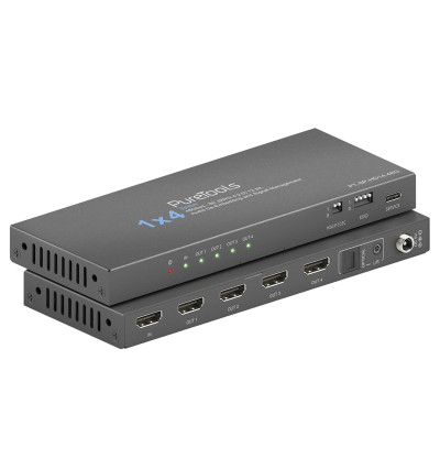 PureLink PureTools PT-SP-HD14-48G - Rozdzielacz / splitter 1x4 HDMI 2.1 EDID 8K/HDR 48Gbps ze skalowaniem i ekstrakcją dźwięku