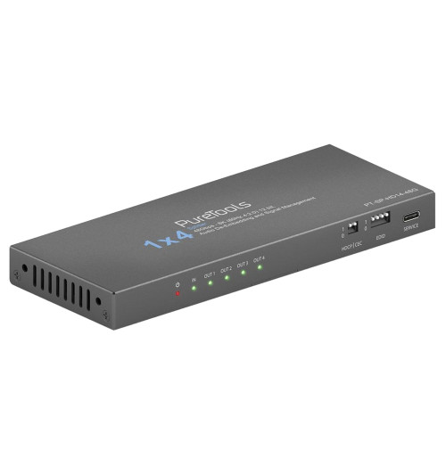 PureLink PureTools PT-SP-HD14-48G - Rozdzielacz / splitter 1x4 HDMI 2.1 EDID 8K/HDR 48Gbps ze skalowaniem i ekstrakcją dźwięku