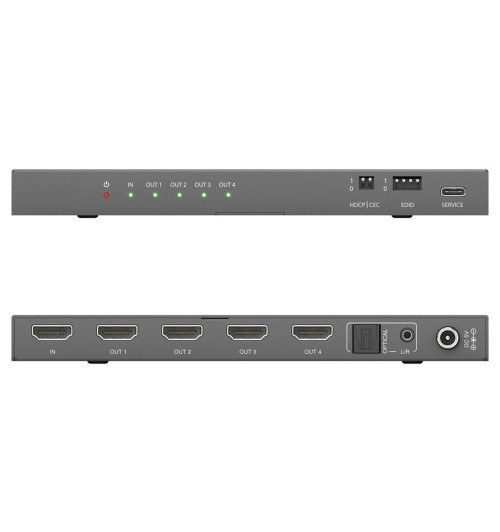 PureLink PureTools PT-SP-HD14-48G - Rozdzielacz / splitter 1x4 HDMI 2.1 EDID 8K/HDR 48Gbps ze skalowaniem i ekstrakcją dźwięku