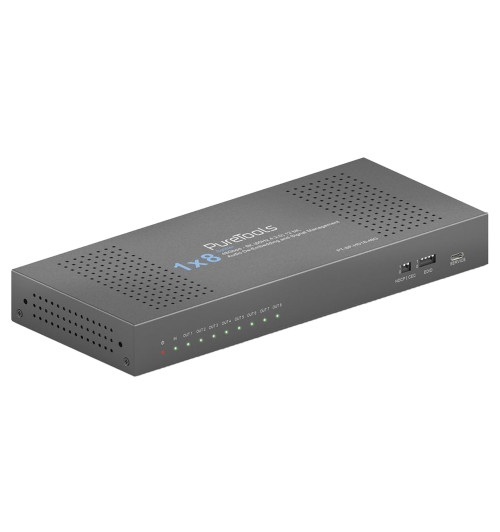 PureLink PureTools PT-SP-HD18-48G - Rozdzielacz / splitter 1x8 HDMI 2.1 EDID 8K/HDR 48Gbps ze skalowaniem i ekstrakcją dźwięku